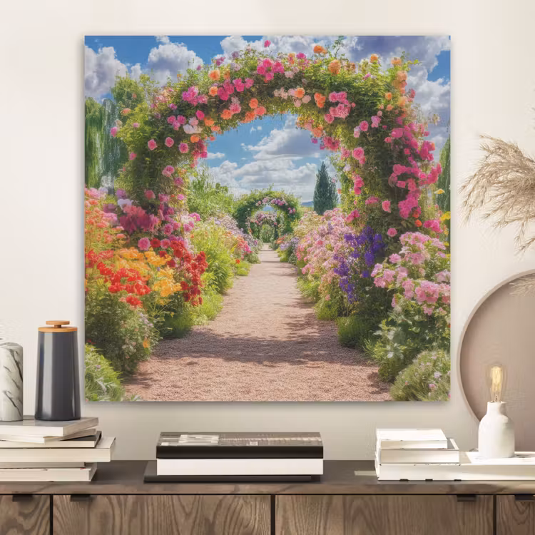 Doorkijk - Bloemen - Kleurrijk - Natuur PET vilt klein -sfeer1
