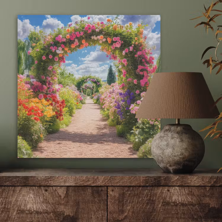 Doorkijk - Bloemen - Kleurrijk - Natuur PET vilt klein -sfeer2