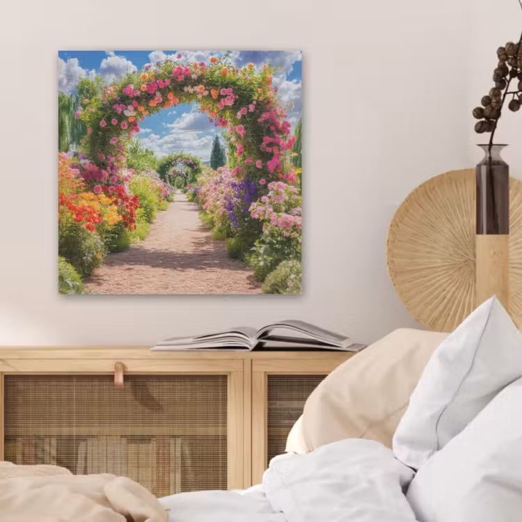 Doorkijk - Bloemen - Kleurrijk - Natuur PET vilt klein -sfeer3
