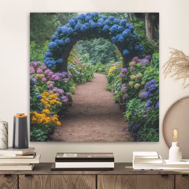 Doorkijk - Bloemen - Hortensia - Pad PET vilt klein -sfeer1