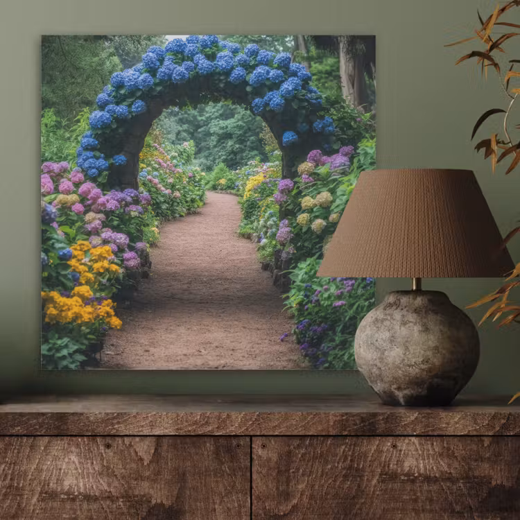 Doorkijk - Bloemen - Hortensia - Pad PET vilt klein -sfeer2