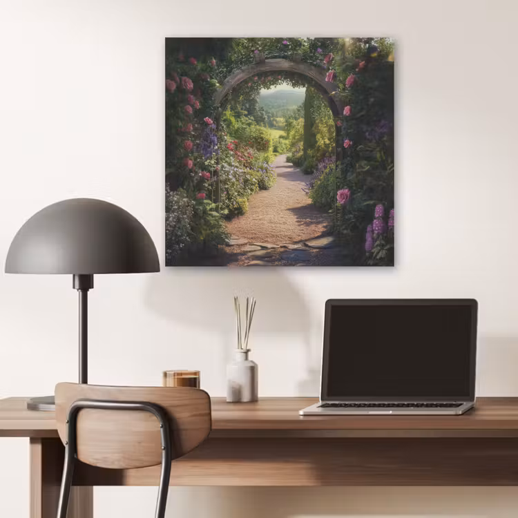 Doorkijk - Bloemen - Natuur - Rozenboog PET vilt klein -sfeer5