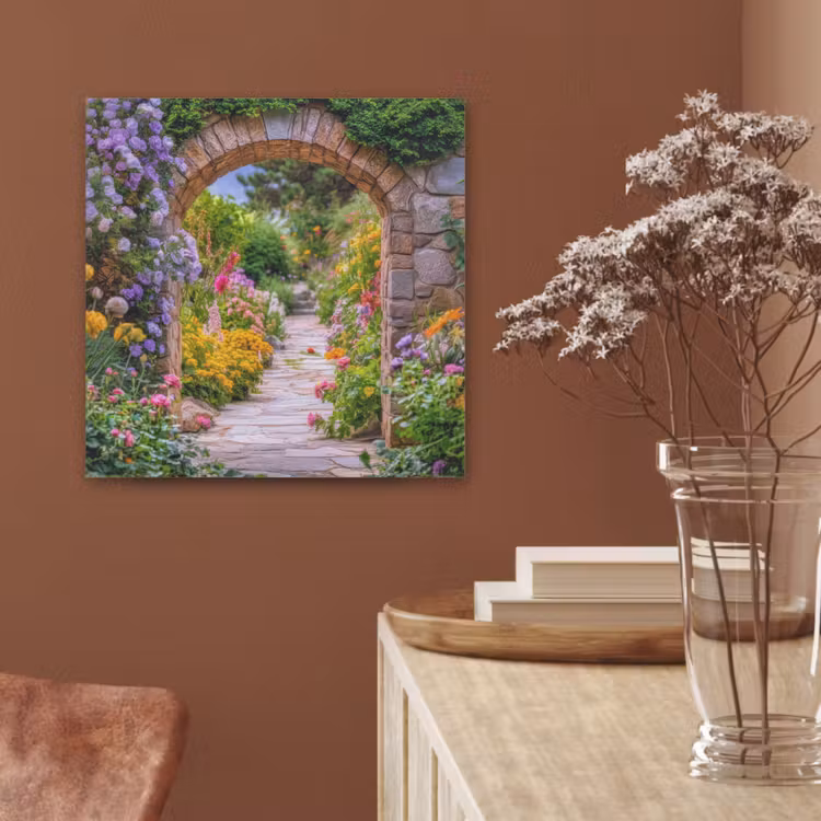 Doorkijk - Bloemen - Pad - Natuur PET vilt klein -sfeer4