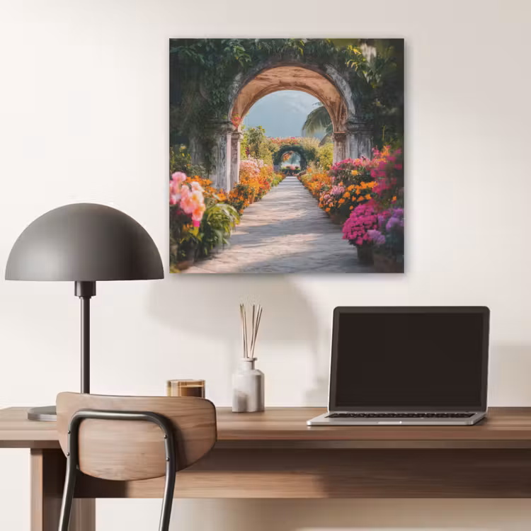 Doorkijk - Bloemen - Tropisch - Kleurrijk PET vilt klein -sfeer5