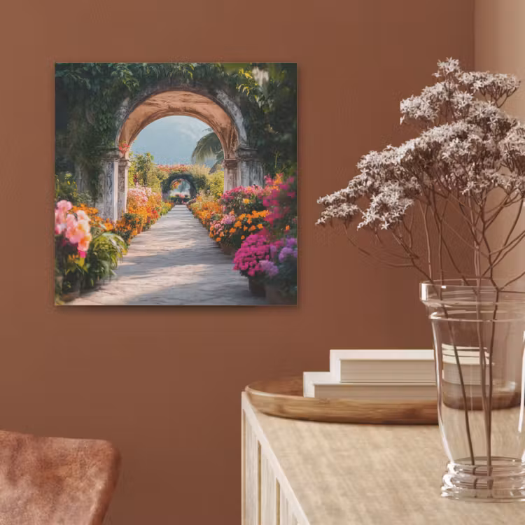 Doorkijk - Bloemen - Tropisch - Kleurrijk PET vilt klein -sfeer4