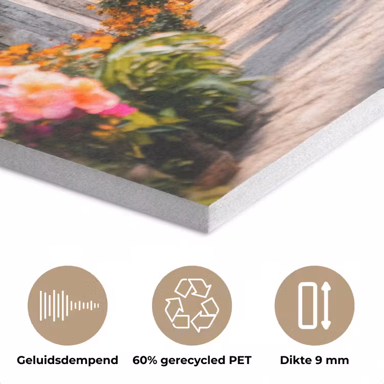 Doorkijk - Bloemen - Tropisch - Kleurrijk PET vilt klein -closeup_NL
