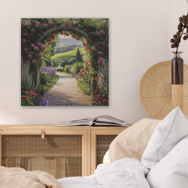 Doorkijk - Tuinboog - Bloemen - Natuur - Pad PET vilt klein -sfeer3