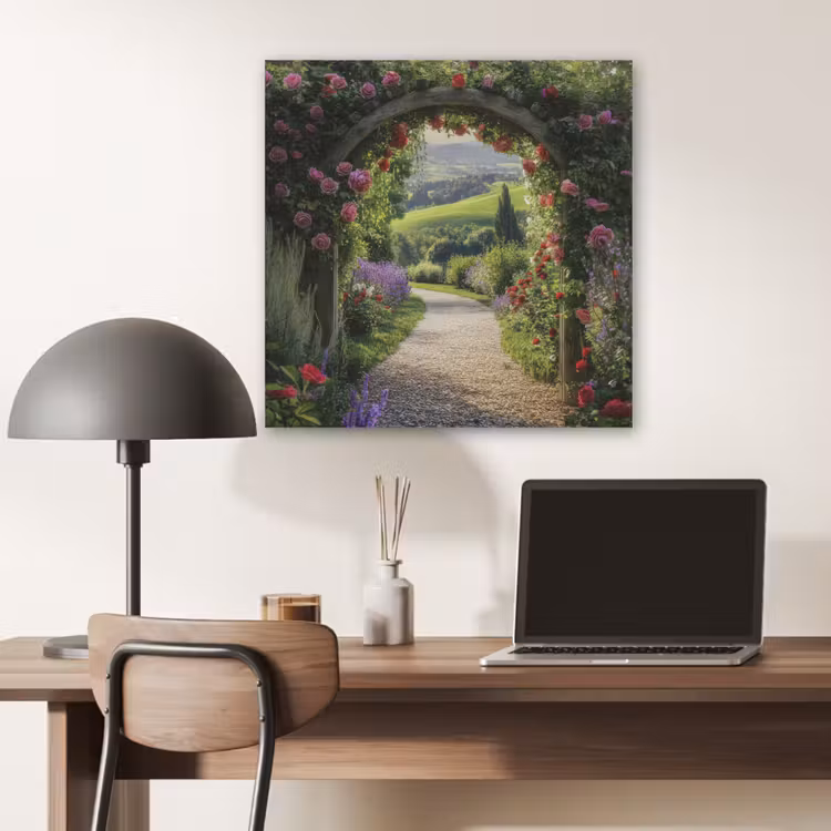 Doorkijk - Tuinboog - Bloemen - Natuur - Pad PET vilt klein -sfeer5