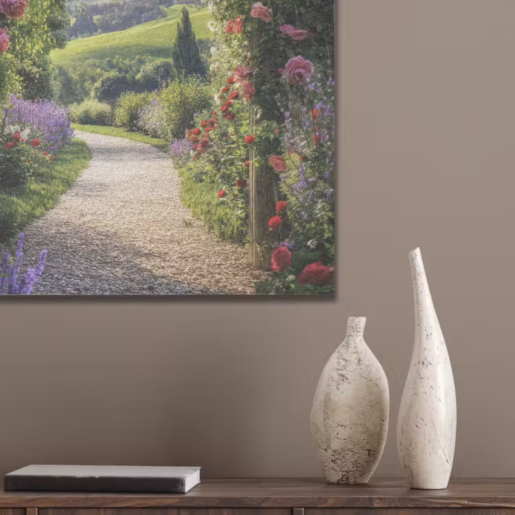 Doorkijk - Tuinboog - Bloemen - Natuur - Pad PET vilt klein -sfeer6_closeup