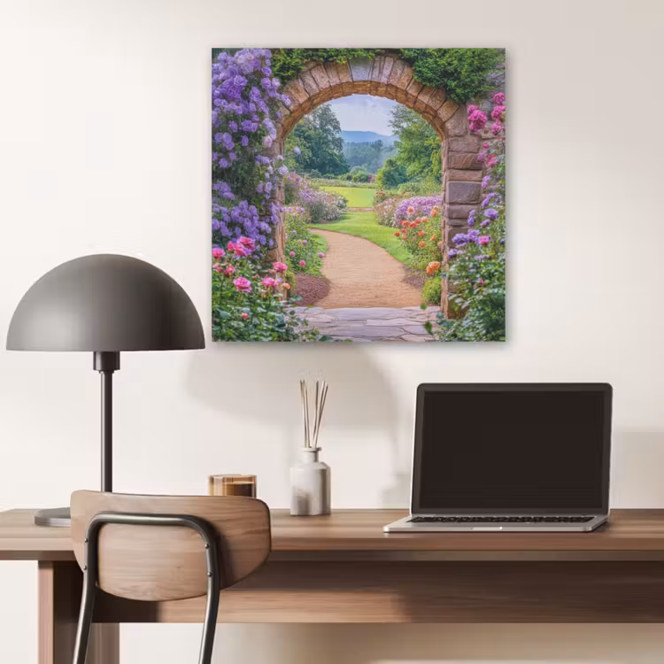 Doorkijk - Poort - Bloemen - Tuin PET vilt klein -sfeer5