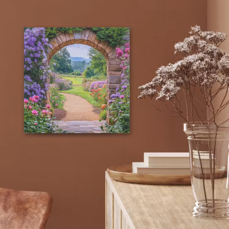 Doorkijk - Poort - Bloemen - Tuin PET vilt klein -sfeer4