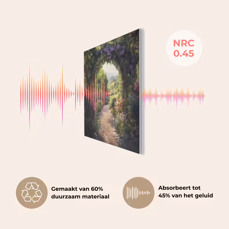 Doorkijk - Landschap - Bloemen - Tuinboog - Natuur PET vilt klein -USP_NL