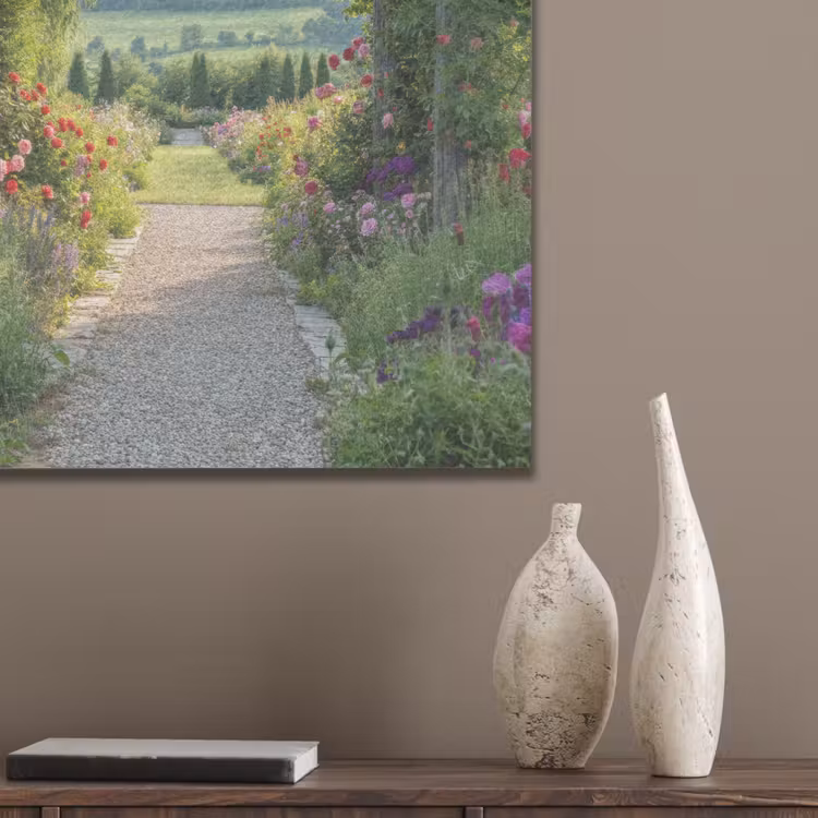 Doorkijk - Landschap - Natuur - Tuinboog - Bloemen PET vilt klein -sfeer6_closeup