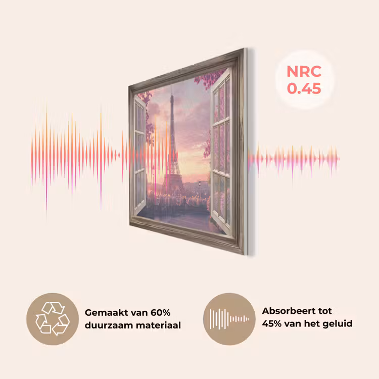 Doorkijk - Parijs - Eiffeltoren - Roze - Kersenbloesem PET vilt klein -USP_NL