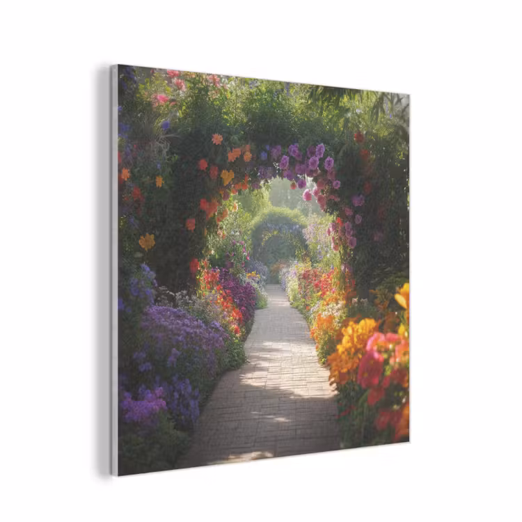Doorkijk - Pad - Bloemen - Struik - Kleurrijk PET vilt klein -3d