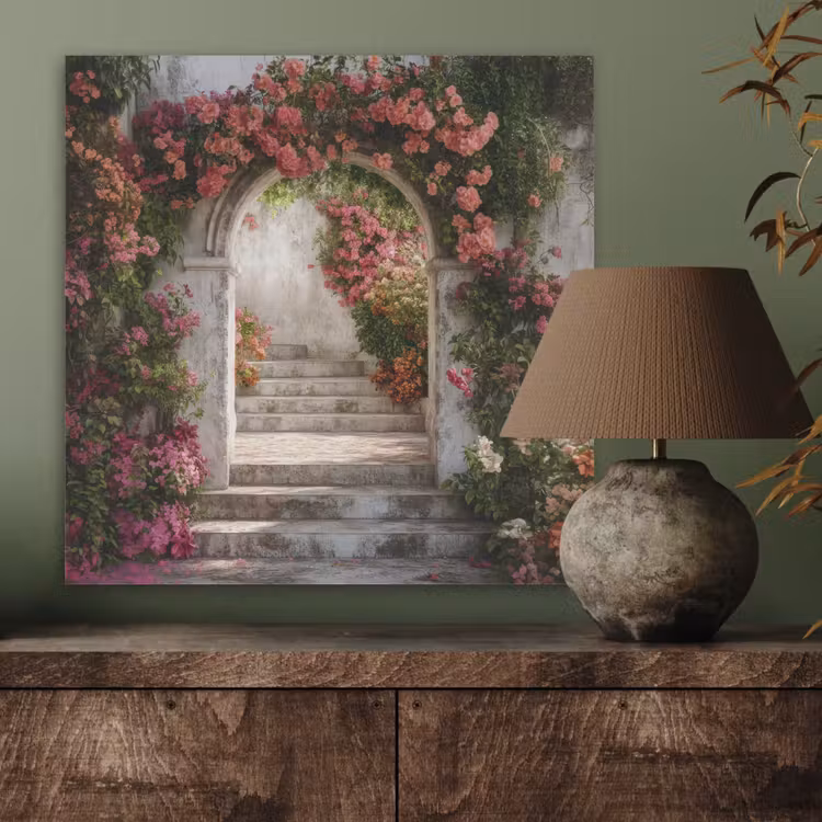 Doorkijk - Rozen - Vintage - Poort PET vilt klein -sfeer2