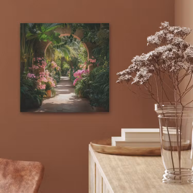 Doorkijk - Tropisch - Bloemen - Natuur PET vilt klein -sfeer4