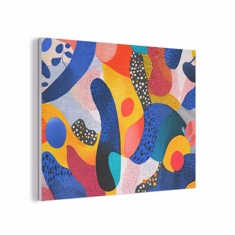 Vormen - Abstract - Stippels - Blauw PET vilt klein -3d