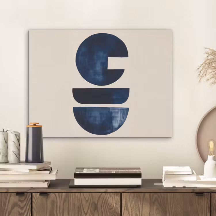 Vormen - Blauw - Abstract PET vilt klein -sfeer1