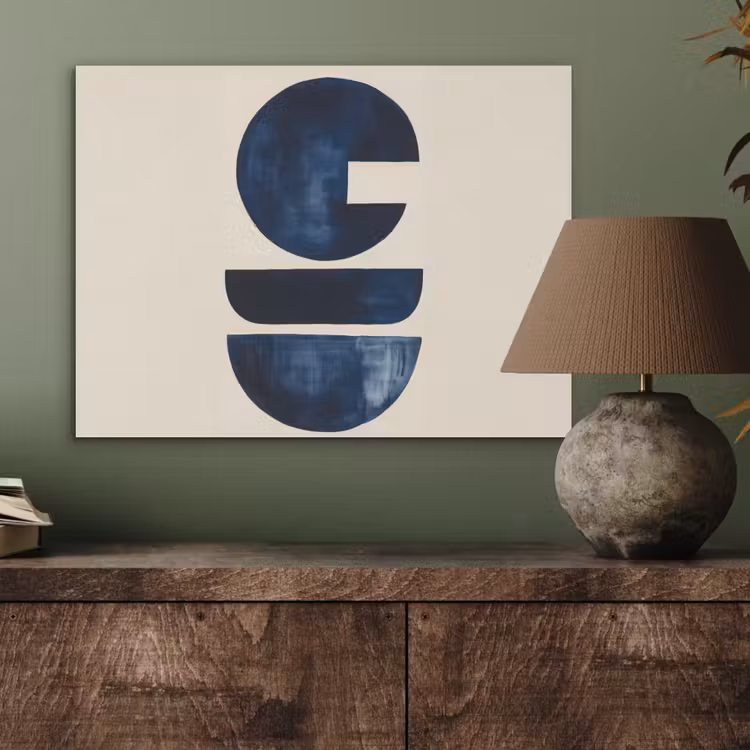 Vormen - Blauw - Abstract PET vilt klein -sfeer2