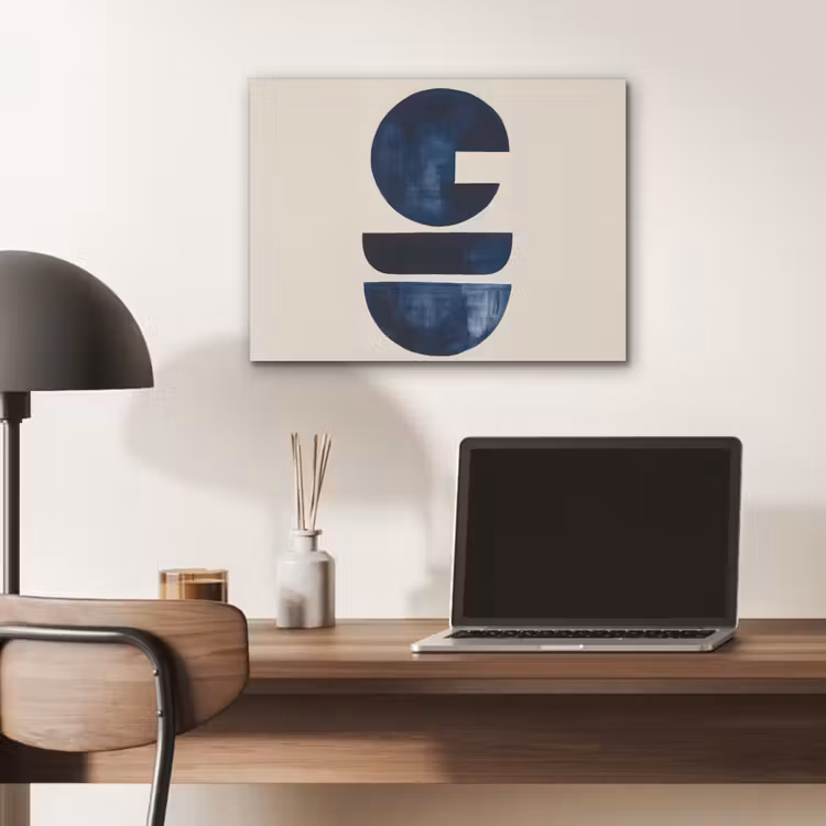 Vormen - Blauw - Abstract PET vilt klein -sfeer5
