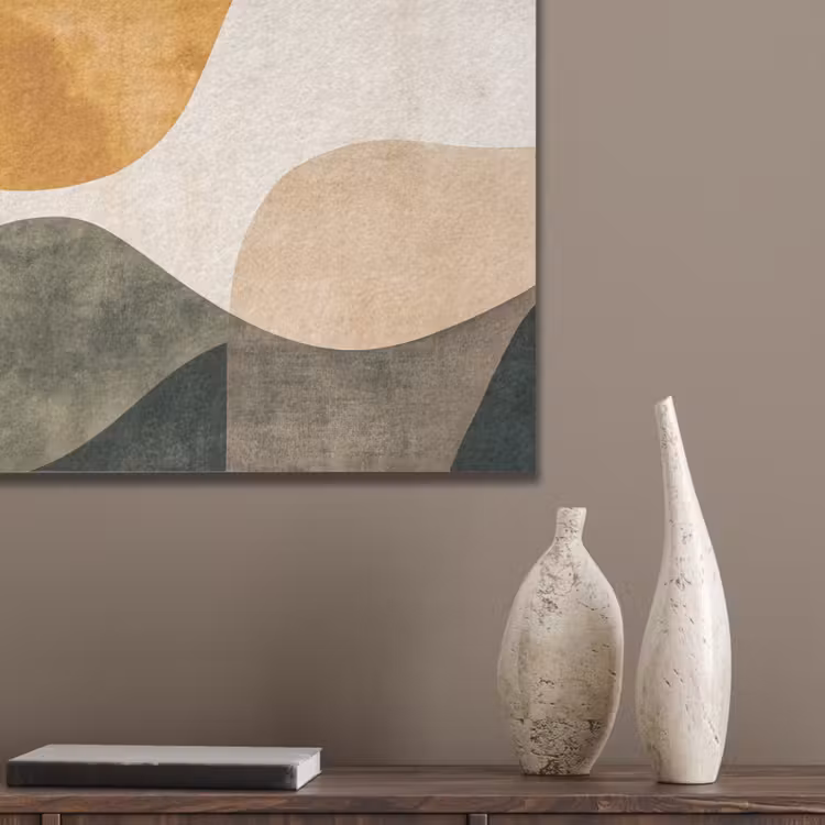 Vormen - Okergeel - Abstract PET vilt klein -sfeer6_closeup