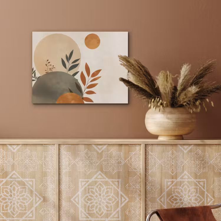 Vormen - Rond - Bladeren - Beige PET vilt klein -sfeer4
