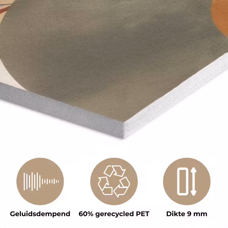 Vormen - Rond - Bladeren - Beige PET vilt klein -closeup_NL