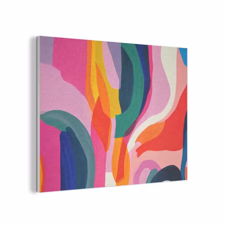 Vormen - Golvend - Abstract - Felroze PET vilt klein -3d