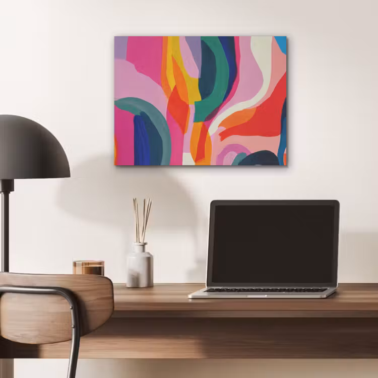 Vormen - Golvend - Abstract - Felroze PET vilt klein -sfeer5