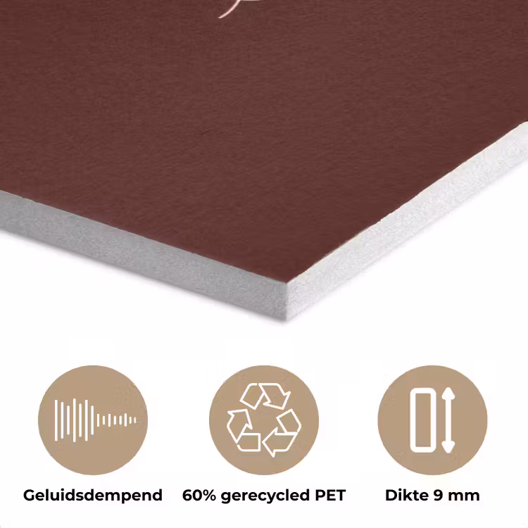 She plans she glows she achieves - Rood - Cursief PET vilt klein -closeup_NL