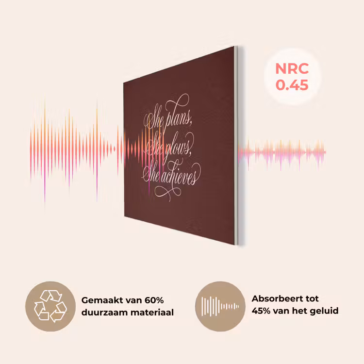 She plans she glows she achieves - Rood - Cursief PET vilt klein -USP_NL