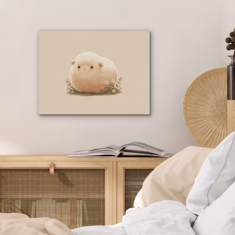 Schaap - Beige - Bloemen PET vilt klein -sfeer3