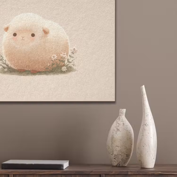 Schaap - Beige - Bloemen PET vilt klein -sfeer6_closeup