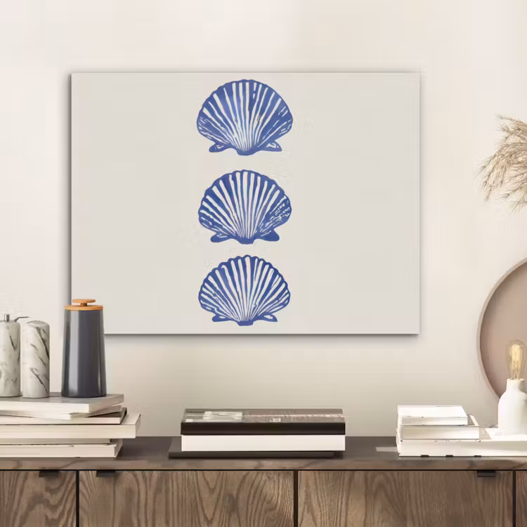 Schelpen - Blauw - Patroon PET vilt klein -sfeer1