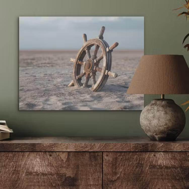 Scheepsstuur - Hout - Bruin - Zand PET vilt klein -sfeer2