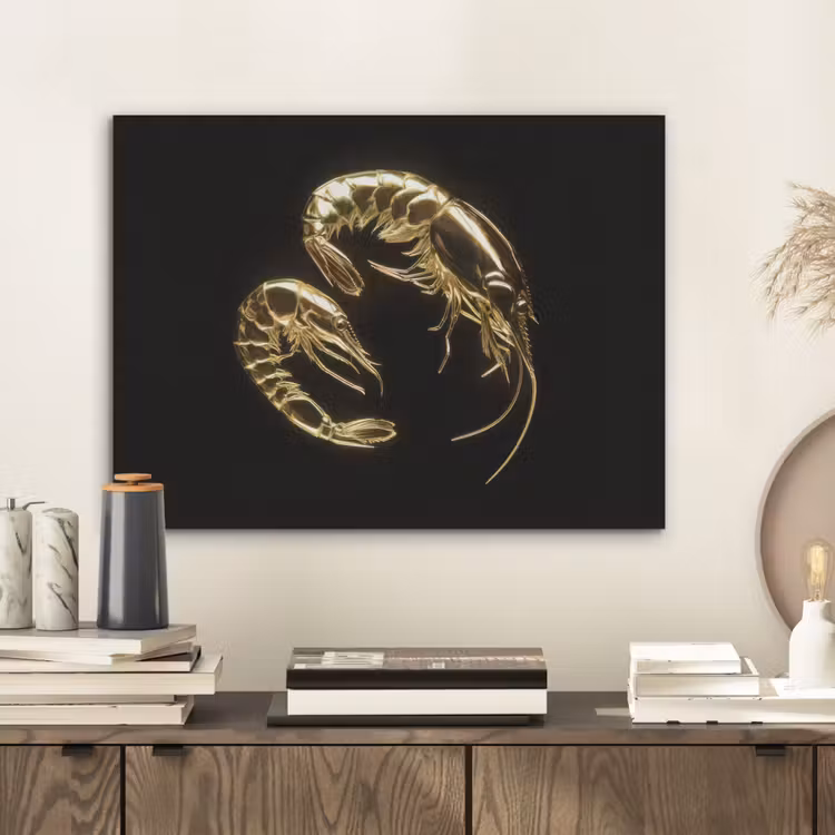 Garnalen - Zwart - Goud - Dieren PET vilt klein -sfeer1