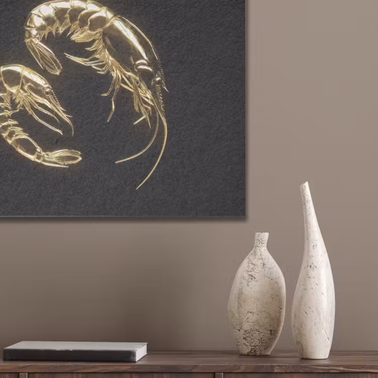 Garnalen - Zwart - Goud - Dieren PET vilt klein -sfeer6_closeup