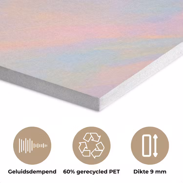 Garnaal - Subtiele structuur - Blauw - Roze PET vilt klein -closeup_NL