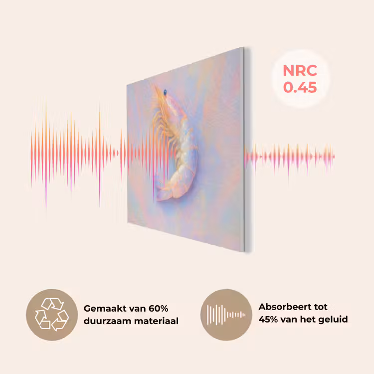 Garnaal - Subtiele structuur - Blauw - Roze PET vilt klein -USP_NL