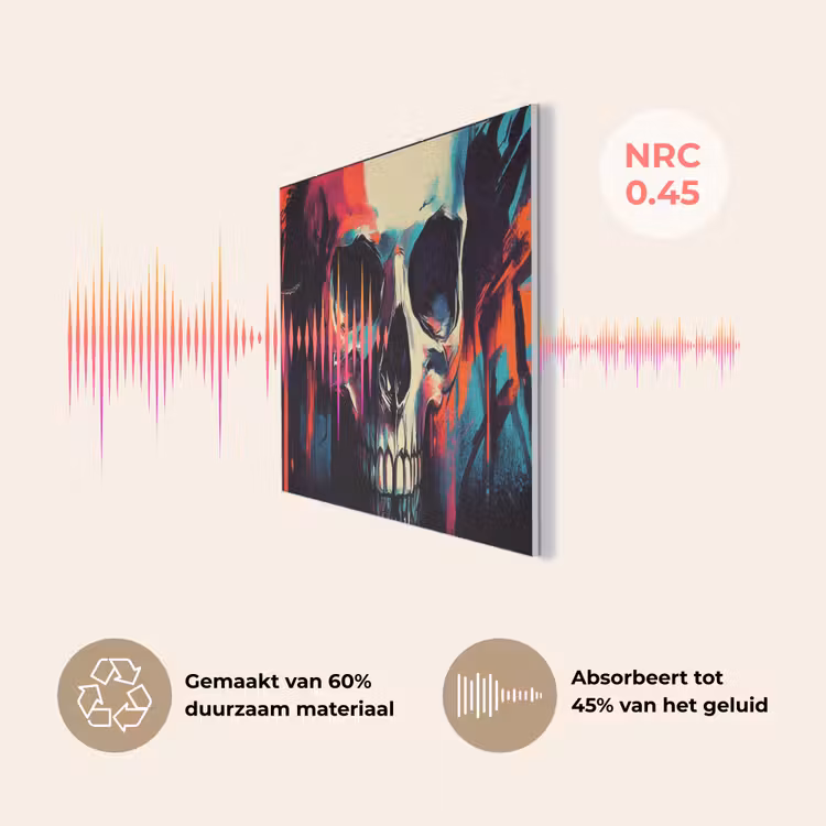 Schedel - Abstract - Rood - Blauw - Graffiti PET vilt middel -USP_NL