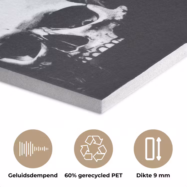 Schedels - Zwart - Contrast PET vilt middel -closeup_NL