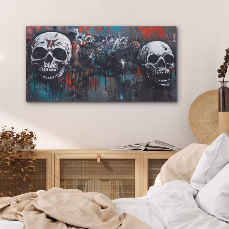 Schedels - Graffiti - Abstract PET vilt middel -sfeer3
