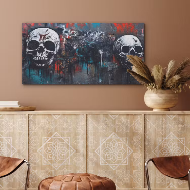 Schedels - Graffiti - Abstract PET vilt middel -sfeer4