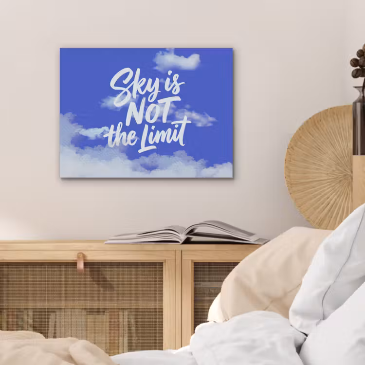 Sky is not the limit - Blauwe lucht - Wolken PET vilt klein -sfeer3