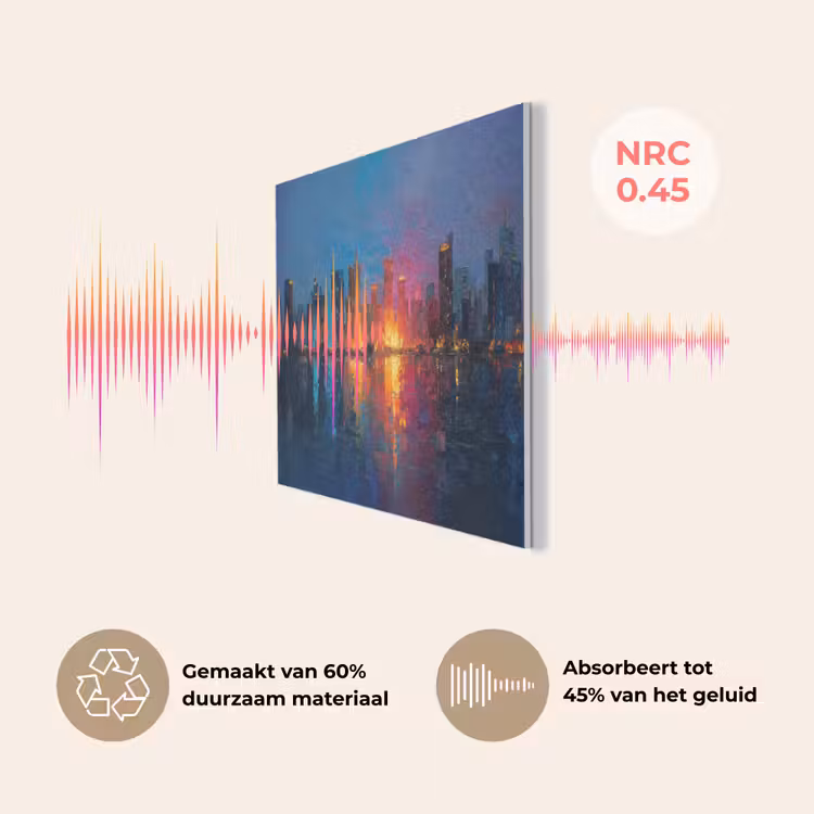 Skyline - Penseelstreken - Donkerblauw - Lichtgevend PET vilt klein -USP_NL