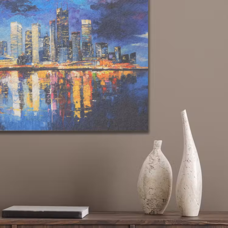 Skyline Toronto - Modern - Stadslicht - Blauw PET vilt klein -sfeer6_closeup
