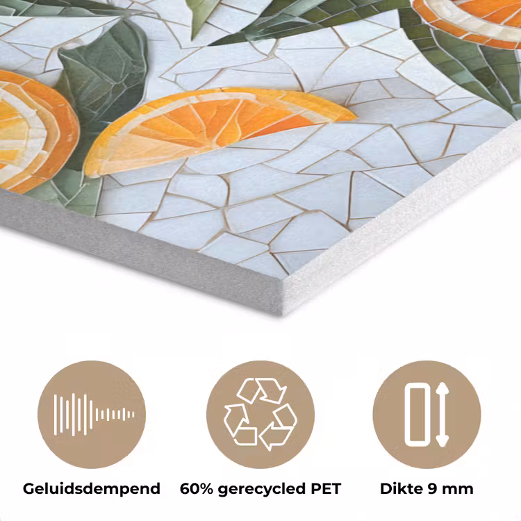 Schijfjes - Fruit - Oranje - Mozaïek PET vilt klein -closeup_NL