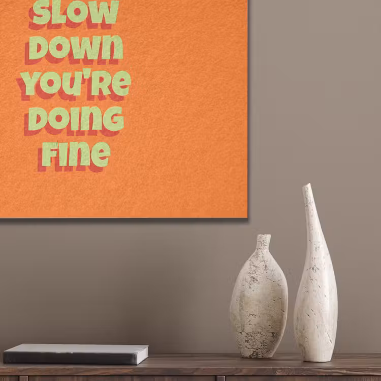 Slow down you're doing fine - Oranje - Simple PET vilt klein -sfeer6_closeup