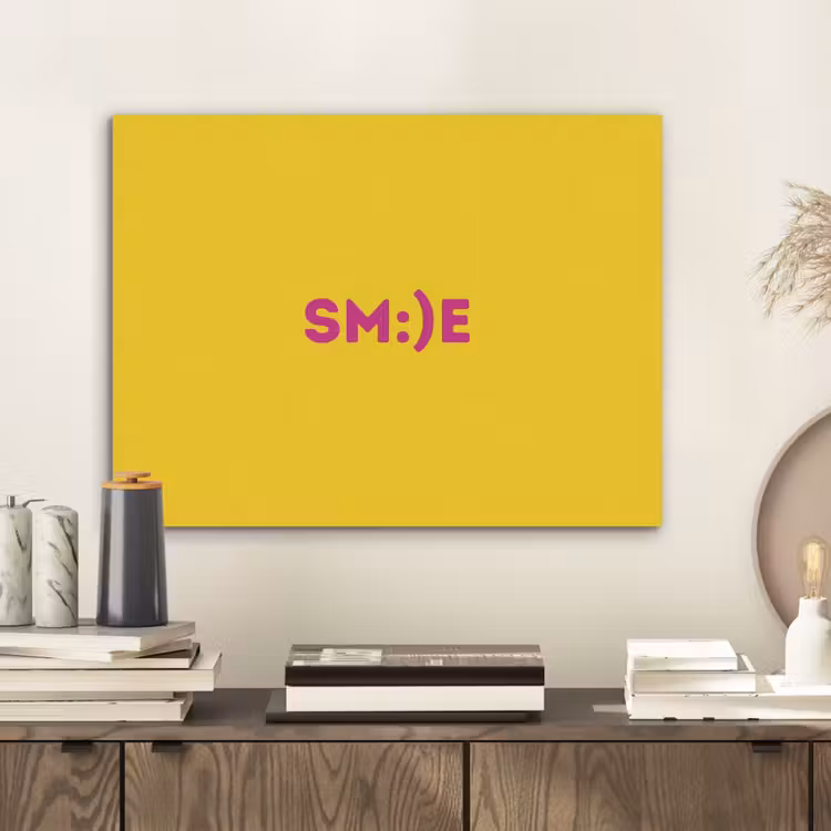 Smile - Roze - Geel PET vilt klein -sfeer1